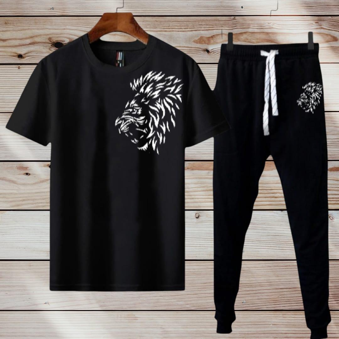 Men's Printed Polyester Track Suit - 2 Pcs Set for Comfort and Style