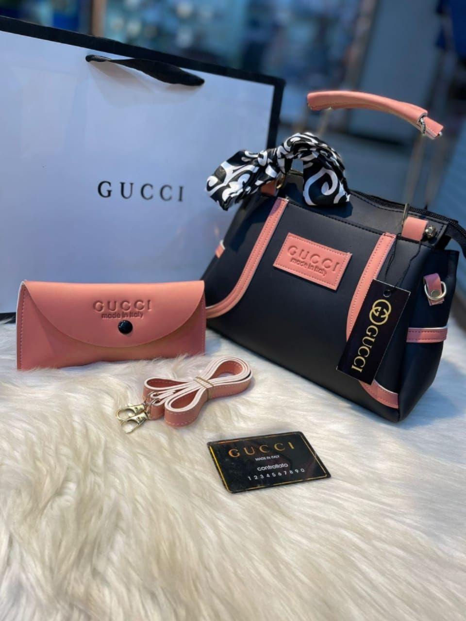 Women's PU Leather Plain Hand Bag Set