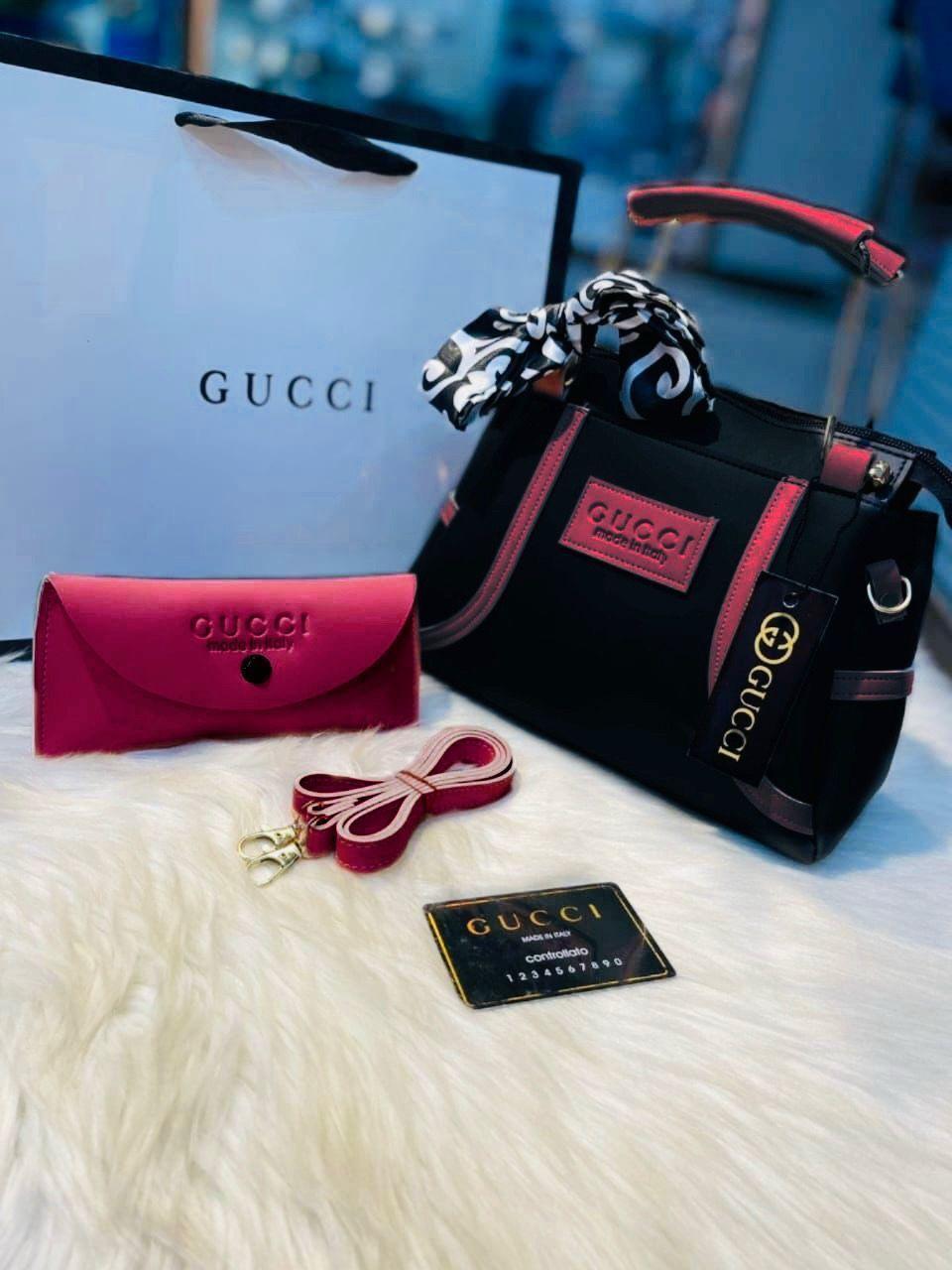 Women's PU Leather Plain Hand Bag Set