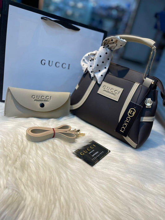 Women's PU Leather Plain Hand Bag Set